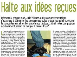 Un chien doit-il manger à heures fixes, document écrit par Julie Willems, comportementaliste canin à Bxl